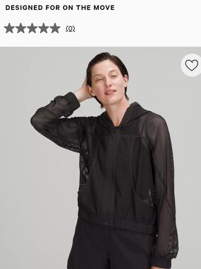 Lululemon Athletica Black Mesh Hooded Jacket